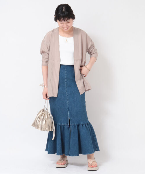 NOLLEY’S(ノーリーズ)の「◇【WEB限定】Vネックシャツジャケット(ブルゾン・レディース・ブラック/ベージュ/キナリ・FREE)」の15枚目の写真
