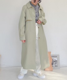 AS KNOW AS plus | ●2WAY衿 ボリューム袖コート(ステンカラーコート)