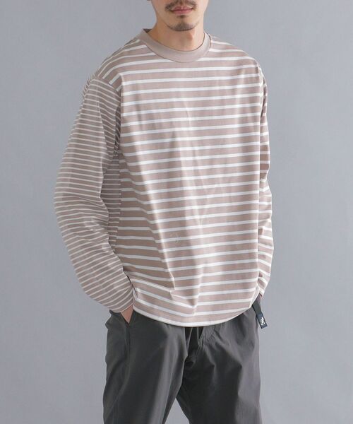 SHIPS(シップス)の「SHIPS: i cotoni di Albini オーガニックコットン ボーダー Tシャツ(ロンT)(Tシャツ/カットソー・メンズ・ブラック/ライトブルー/ベージュ/ホワイト・MEDIUM/X-LARGE/LARGE/SMALL)」の5枚目の写真