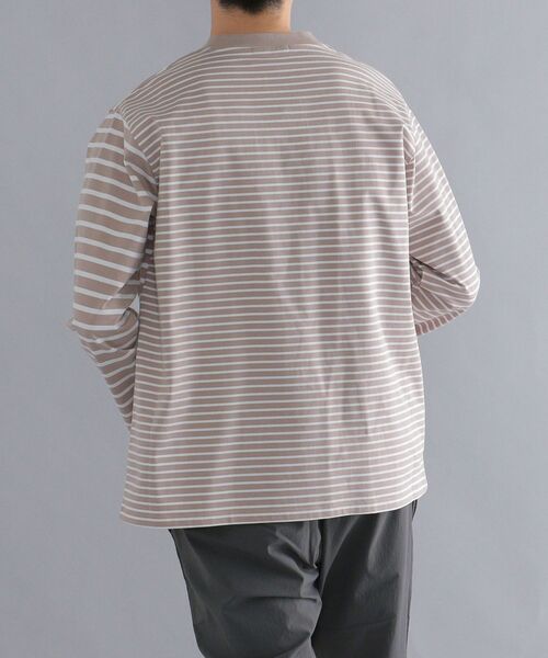 SHIPS(シップス)の「SHIPS: i cotoni di Albini オーガニックコットン ボーダー Tシャツ(ロンT)(Tシャツ/カットソー・メンズ・ブラック/ライトブルー/ベージュ/ホワイト・MEDIUM/X-LARGE/LARGE/SMALL)」の7枚目の写真