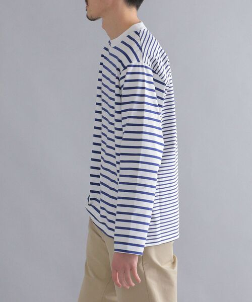 SHIPS(シップス)の「SHIPS: i cotoni di Albini オーガニックコットン ボーダー Tシャツ(ロンT)(Tシャツ/カットソー・メンズ・ブラック/ライトブルー/ベージュ/ホワイト・MEDIUM/X-LARGE/LARGE/SMALL)」の14枚目の写真