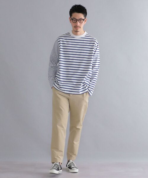 SHIPS(シップス)の「SHIPS: i cotoni di Albini オーガニックコットン ボーダー Tシャツ(ロンT)(Tシャツ/カットソー・メンズ・ブラック/ライトブルー/ベージュ/ホワイト・MEDIUM/X-LARGE/LARGE/SMALL)」の17枚目の写真