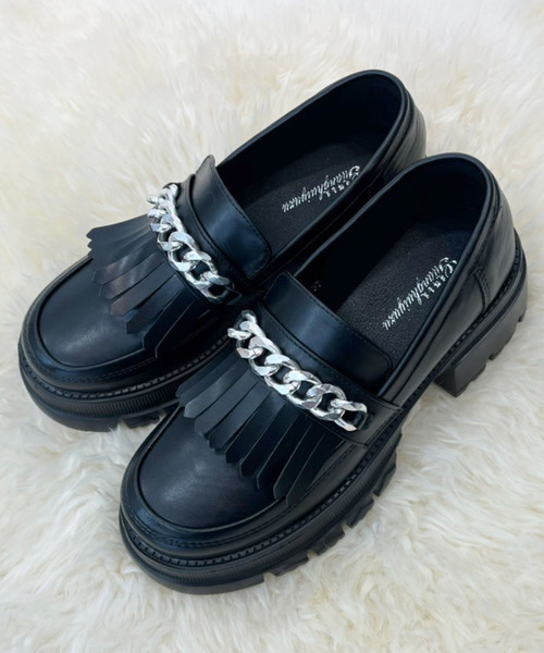 TITTY&CO.（ティティーアンドコー）の「【TITTY&CO.】厚底チェーンローファー（ローファー・レディース・ブラック・SMALL/MEDIUM）」の2枚目の写真