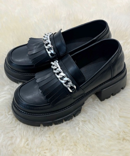 TITTY&CO.（ティティーアンドコー）の「【TITTY&CO.】厚底チェーンローファー（ローファー・レディース・ブラック・SMALL/MEDIUM）」の7枚目の写真
