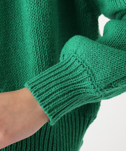 OPAQUE.CLIP（オペークドットクリップ）の「◆【INDUSTRIA】リサイクルコットン ケーブルVネックカーディガン（カーディガン/ボレロ・レディース・グリーン/ライトベージュ/ホワイト系・00）」の9枚目の写真