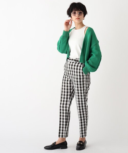 OPAQUE.CLIP（オペークドットクリップ）の「◆【INDUSTRIA】リサイクルコットン ケーブルVネックカーディガン（カーディガン/ボレロ・レディース・グリーン/ライトベージュ/ホワイト系・00）」の21枚目の写真