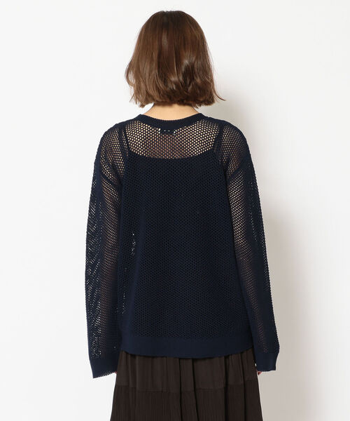 Toironier(トワロニエ)の「Toironier(トワロニエ ) メッシュニット(ニット/セーター・レディース・マスタード/ホワイト/ネイビー・FREE)」の5枚目の写真