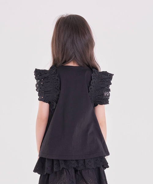 Rora(ローラ)の「トワレ 肩レース tシャツ(Tシャツ/カットソー・キッズ・ブラック・150cm/130cm/100cm/140cm/110cm/120cm)」の5枚目の写真