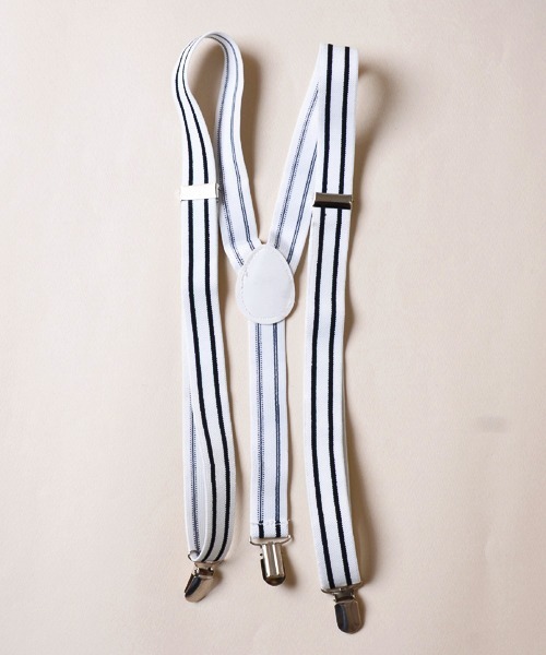TONE SELECT GOODS（トーンセレクトグッズ）の「【float】ライン ボーダー サスペンダー（サスペンダー・レディース・ホワイト/グレー/ホワイト系/ブラック系/ブラック/ブラック系1・FREE）」の2枚目の写真