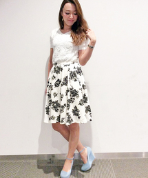 VENCEEXCHANGE | ジャガード花柄フレアスカート(スカート)