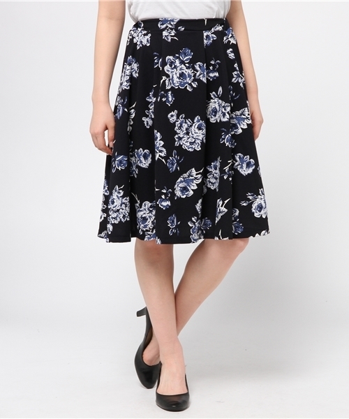 VENCEEXCHANGE（ヴァンスエクスチェンジ）の「ジャガード花柄フレアスカート（スカート・レディース・オフホワイト/ブラック/ダークブルー・MEDIUM/SMALL）」の14枚目の写真