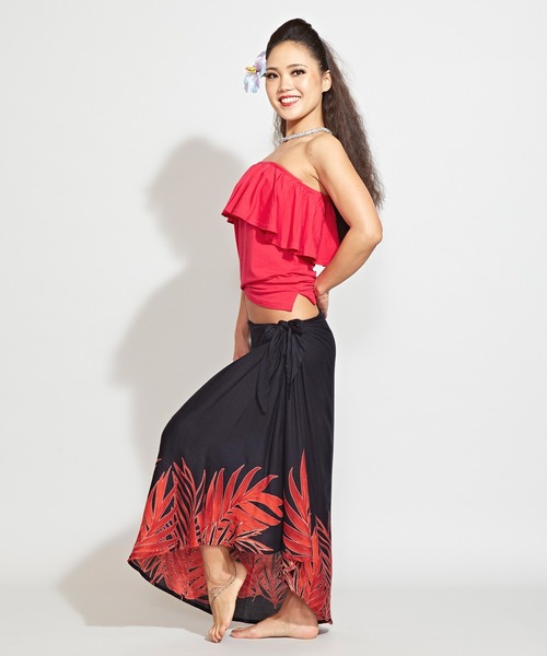 Maunaloa(マウナロア)の「【Maunaloa】リノパマパレオスカート(スカート・レディース・ブラック×ホワイト/ブラック×レッド・FREE)」の10枚目の写真