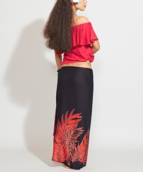 Maunaloa(マウナロア)の「【Maunaloa】リノパマパレオスカート(スカート・レディース・ブラック×ホワイト/ブラック×レッド・FREE)」の13枚目の写真