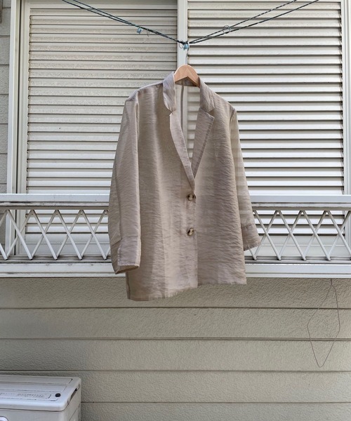 JUGLANS(ユグランス)の「☆ 透け感を楽しめる。シアーテーラードジャケット 343049(テーラードジャケット・レディース・ブラウン/ベージュ・FREE)」の1枚目の写真