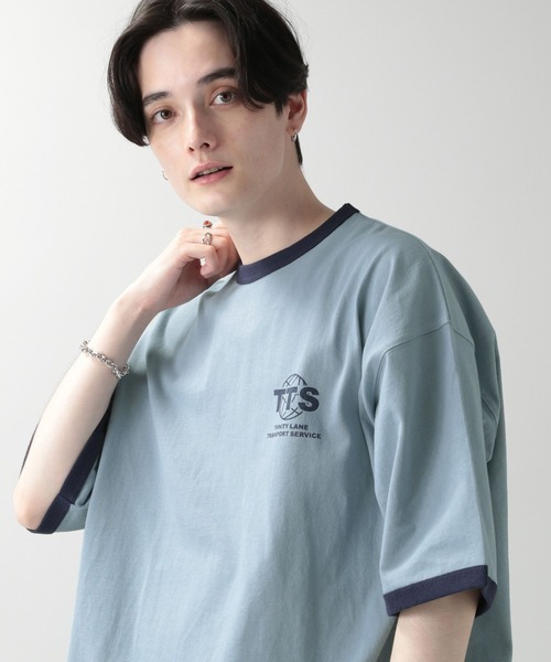 SIGNAL SPORTS(シグナルスポーツ)の「【SIGNAL SPORTS】リンガープリントTシャツ(Tシャツ/カットソー・メンズ・ホワイト/ライトブルー/イエロー・MEDIUM/LARGE)」の1枚目の写真