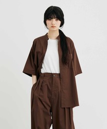 ADAM ET ROPE' | 【TOOLIGHT】TC バンドカラーシャツ/セットアップ対応/超軽量/ストレッチ性/吸水速乾性/イージーケア(シャツ/ブラウス)