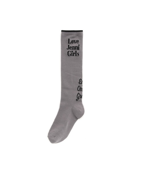 JENNI love(ジェニィラブ)の「ガーリーロゴハイソックス(ソックス/靴下・キッズ・ブラック/ネイビー/グレー・19-21cm/22-24cm)」の3枚目の写真