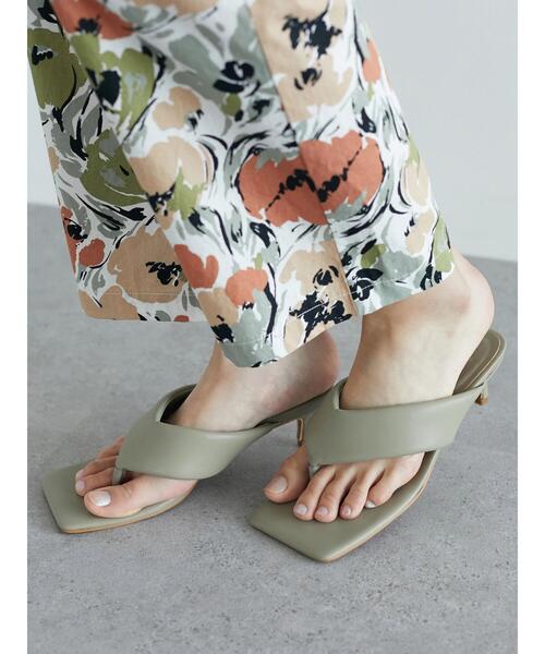 CRAFT STANDARD BOUTIQUE(クラフトスタンダードブティック)の「スクエアトングボリュームヒールサンダル *(サンダル・レディース・ブラック/その他6・S/M/L)」の6枚目の写真