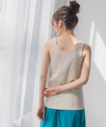 ランダムリブタンクトップ≪洗濯機で洗える≫