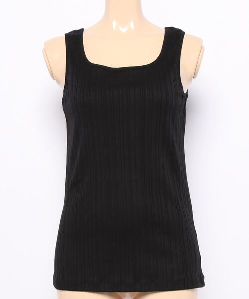 Droite lautreamont（ドロワットロートレアモン）の「ランダムリブタンクトップ≪洗濯機で洗える≫（タンクトップ・レディース・ブラック/ベージュ/オフホワイト・M）」の17枚目の写真