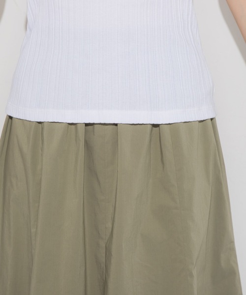 Droite lautreamont（ドロワットロートレアモン）の「ランダムリブタンクトップ≪洗濯機で洗える≫（タンクトップ・レディース・ブラック/ベージュ/オフホワイト・M）」の10枚目の写真