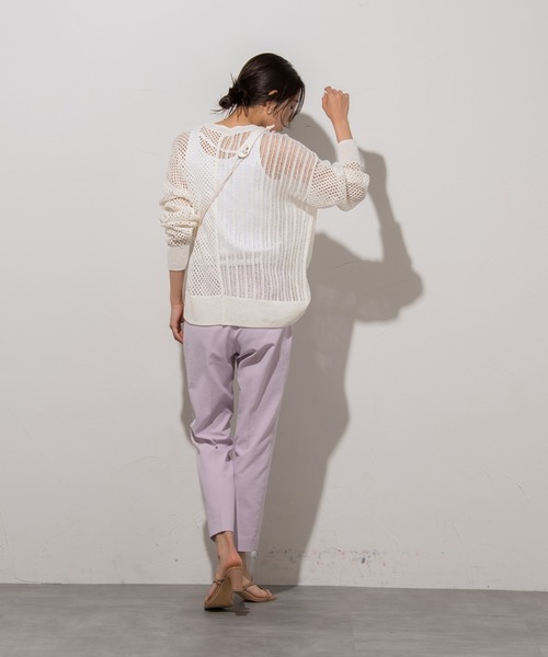 Droite lautreamont（ドロワットロートレアモン）の「ランダムリブタンクトップ≪洗濯機で洗える≫（タンクトップ・レディース・ブラック/ベージュ/オフホワイト・M）」の7枚目の写真