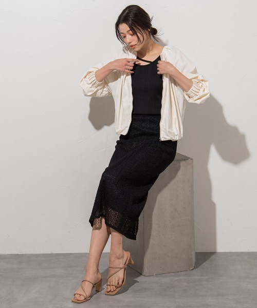 Droite lautreamont（ドロワットロートレアモン）の「ランダムリブタンクトップ≪洗濯機で洗える≫（タンクトップ・レディース・ブラック/ベージュ/オフホワイト・M）」の22枚目の写真