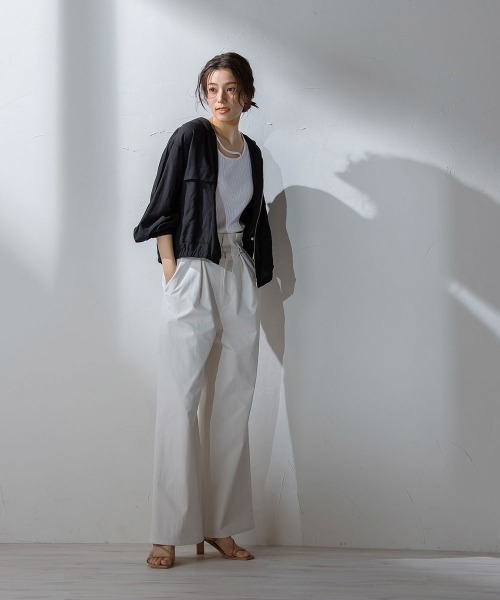 Droite lautreamont（ドロワットロートレアモン）の「ランダムリブタンクトップ≪洗濯機で洗える≫（タンクトップ・レディース・ブラック/ベージュ/オフホワイト・M）」の16枚目の写真