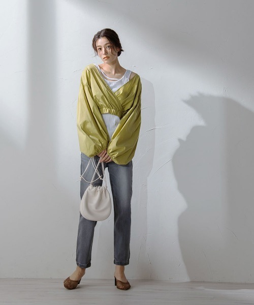 Droite lautreamont（ドロワットロートレアモン）の「ランダムリブタンクトップ≪洗濯機で洗える≫（タンクトップ・レディース・ブラック/ベージュ/オフホワイト・M）」の14枚目の写真