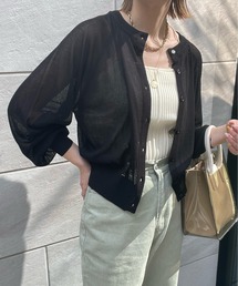 シアーボリュームスリーブカーデ