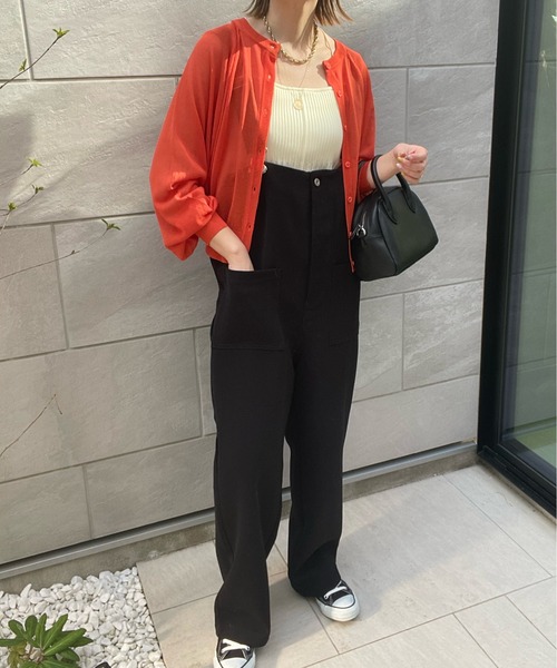 y/m by misato(イムバイミサト)の「シアーボリュームスリーブカーデ(カーディガン/ボレロ・レディース・ブラック/オレンジ/グリーン/ベージュ・FREE)」の20枚目の写真