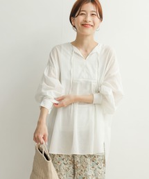 URBAN RESEARCH DOORS | コットンボイルノーカラーシャツ(シャツ/ブラウス)