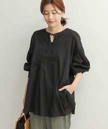 URBAN RESEARCH DOORS | コットンボイルノーカラーシャツ(シャツ/ブラウス)