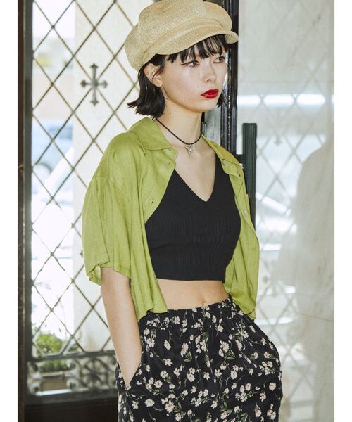 jouetie(ジュエティ)の「ワイドクロップドシャツ【セットアップ対応】(シャツ/ブラウス・レディース・ブラック/グリーン/その他1・MEDIUM)」の3枚目の写真