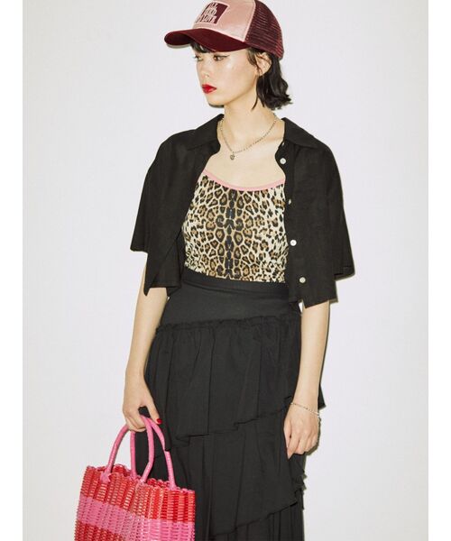 jouetie(ジュエティ)の「ワイドクロップドシャツ【セットアップ対応】(シャツ/ブラウス・レディース・ブラック/グリーン/その他1・MEDIUM)」の2枚目の写真