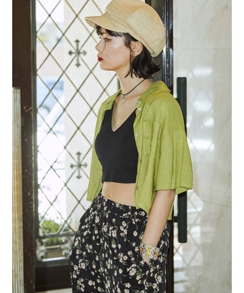 jouetie(ジュエティ)の「ワイドクロップドシャツ【セットアップ対応】(シャツ/ブラウス・レディース・ブラック/グリーン/その他1・MEDIUM)」の20枚目の写真