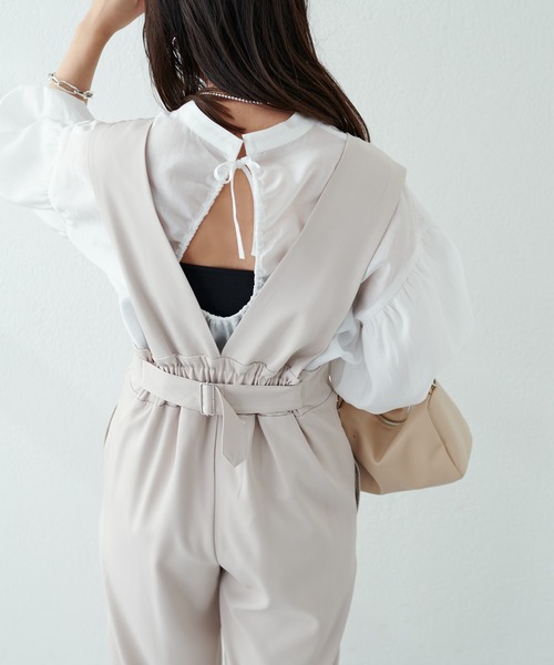 natural couture（ナチュラルクチュール）の「ギャザースリットバックシャンブラウス（シャツ/ブラウス・レディース・オフホワイト/サックスブルー/チェック/ブラック/ピンク・FREE）」の9枚目の写真