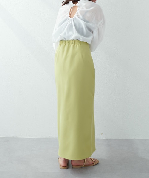 natural couture（ナチュラルクチュール）の「ギャザースリットバックシャンブラウス（シャツ/ブラウス・レディース・オフホワイト/サックスブルー/チェック/ブラック/ピンク・FREE）」の7枚目の写真