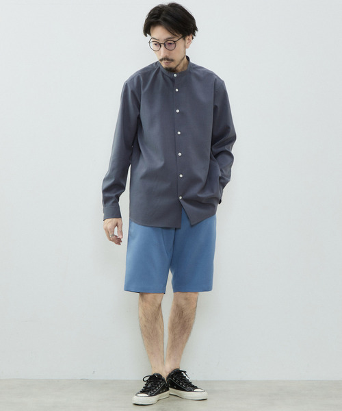 MEN'S MELROSE（メンズメルローズ）の「リフラクスポプリンイージーショーツ（その他パンツ・メンズ・ベージュ/ブルー/ラベンダー/チャコールグレー・4/2/3）」の7枚目の写真