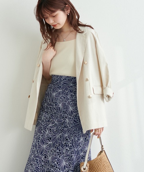 natural couture（ナチュラルクチュール）の「ちょっと大人な綿麻金釦テーラージャケット（テーラードジャケット・レディース・ベージュ/ライトベージュ/ネイビー/サックスブルー・FREE）」の20枚目の写真