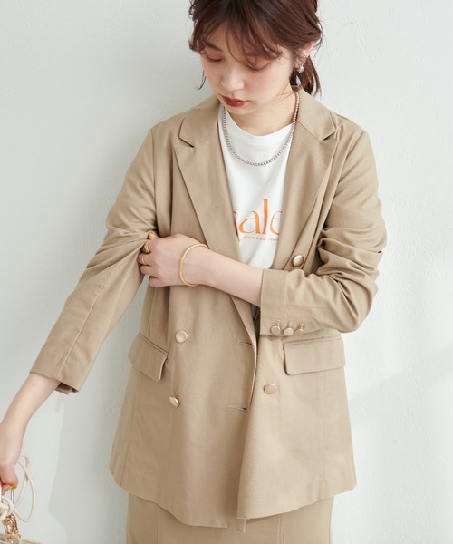 natural couture - ナチュラルクチュール ジャケット セール】セットアップ可/リバーシブル釦ウォッシャブル