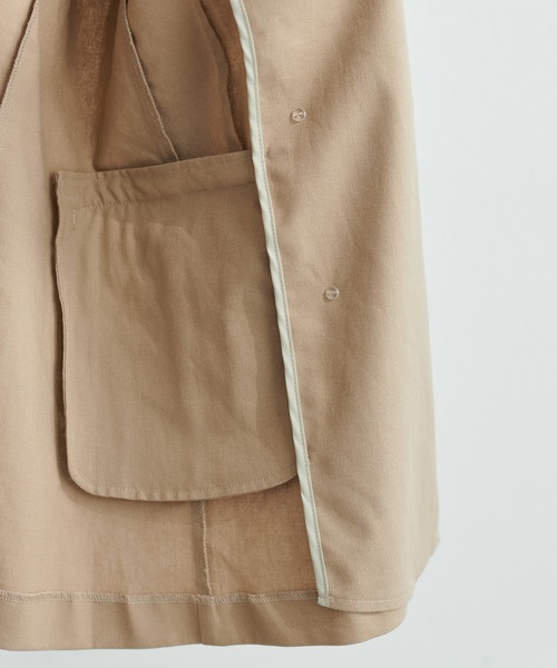 natural couture（ナチュラルクチュール）の「ちょっと大人な綿麻金釦テーラージャケット（テーラードジャケット・レディース・ベージュ/ライトベージュ/ネイビー/サックスブルー・FREE）」の16枚目の写真