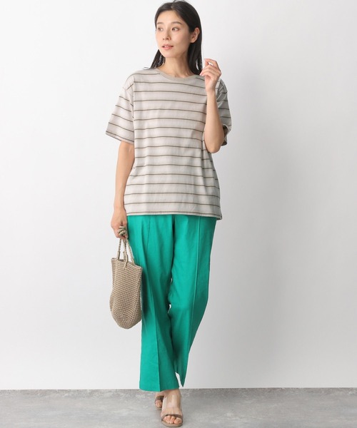 LEPSIM（レプシィム）の「マルチボーダーT　282125（Tシャツ/カットソー・レディース・オレンジ/グリーン/グレイッシュベージュ・FREE）」の16枚目の写真