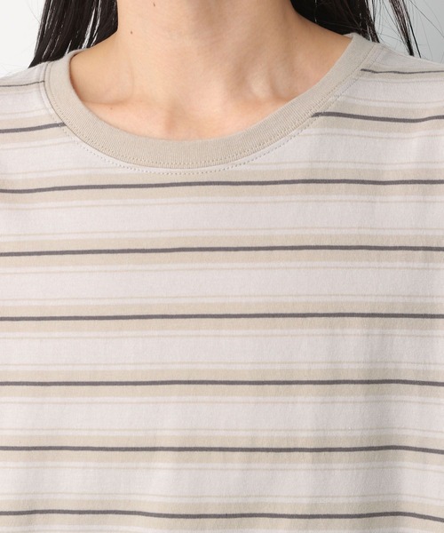 LEPSIM（レプシィム）の「マルチボーダーT　282125（Tシャツ/カットソー・レディース・オレンジ/グリーン/グレイッシュベージュ・FREE）」の14枚目の写真