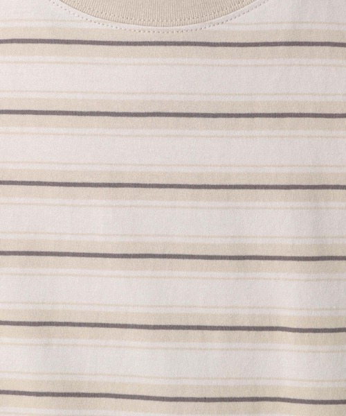 LEPSIM（レプシィム）の「マルチボーダーT　282125（Tシャツ/カットソー・レディース・オレンジ/グリーン/グレイッシュベージュ・FREE）」の5枚目の写真