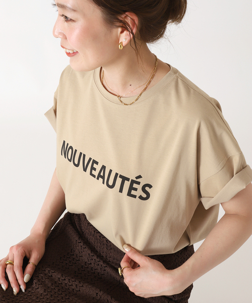 B.C STOCK（ベーセーストック）の「タイプロゴTシャツ（Tシャツ/カットソー・レディース・ホワイト/ブラック/ベージュ/サックスブルー/オレンジ・FREE）」の4枚目の写真