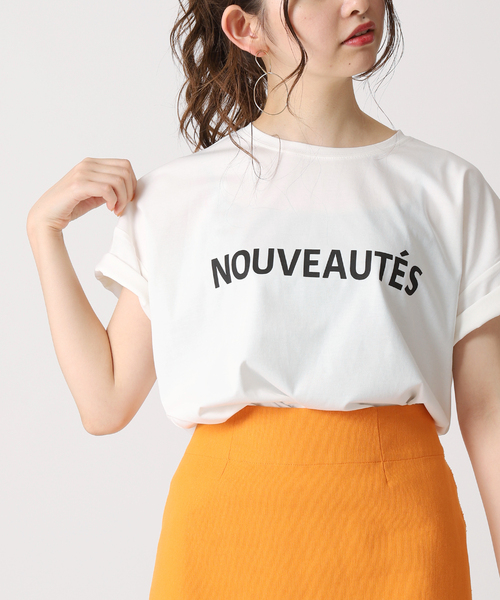 B.C STOCK（ベーセーストック）の「タイプロゴTシャツ（Tシャツ/カットソー・レディース・ホワイト/ブラック/ベージュ/サックスブルー/オレンジ・FREE）」の2枚目の写真