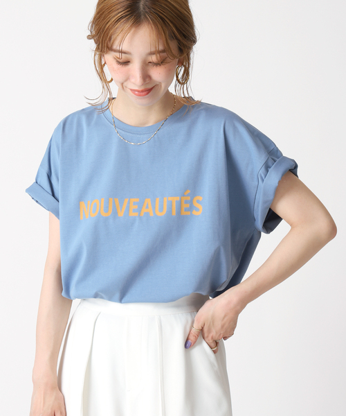 B.C STOCK（ベーセーストック）の「タイプロゴTシャツ（Tシャツ/カットソー・レディース・ホワイト/ブラック/ベージュ/サックスブルー/オレンジ・FREE）」の5枚目の写真