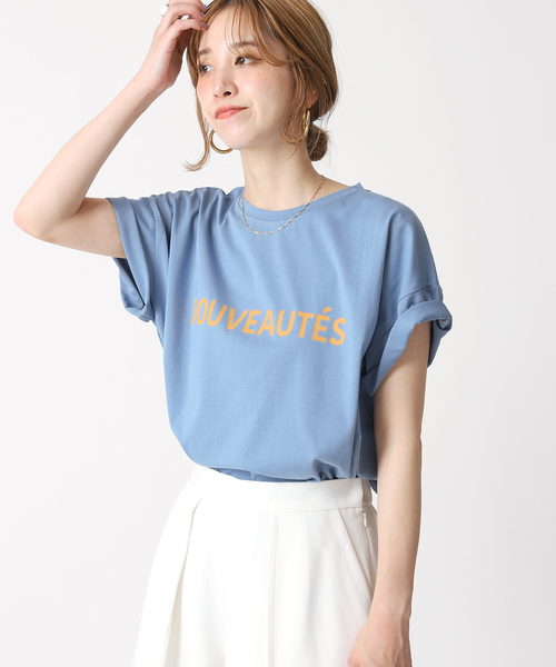 B.C STOCK（ベーセーストック）の「タイプロゴTシャツ（Tシャツ/カットソー・レディース・ホワイト/ブラック/ベージュ/サックスブルー/オレンジ・FREE）」の16枚目の写真