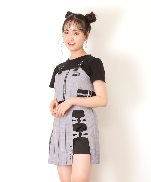 PINKHUNT ピンクハント cサイドベルト ビスチェ付き Tシャツ